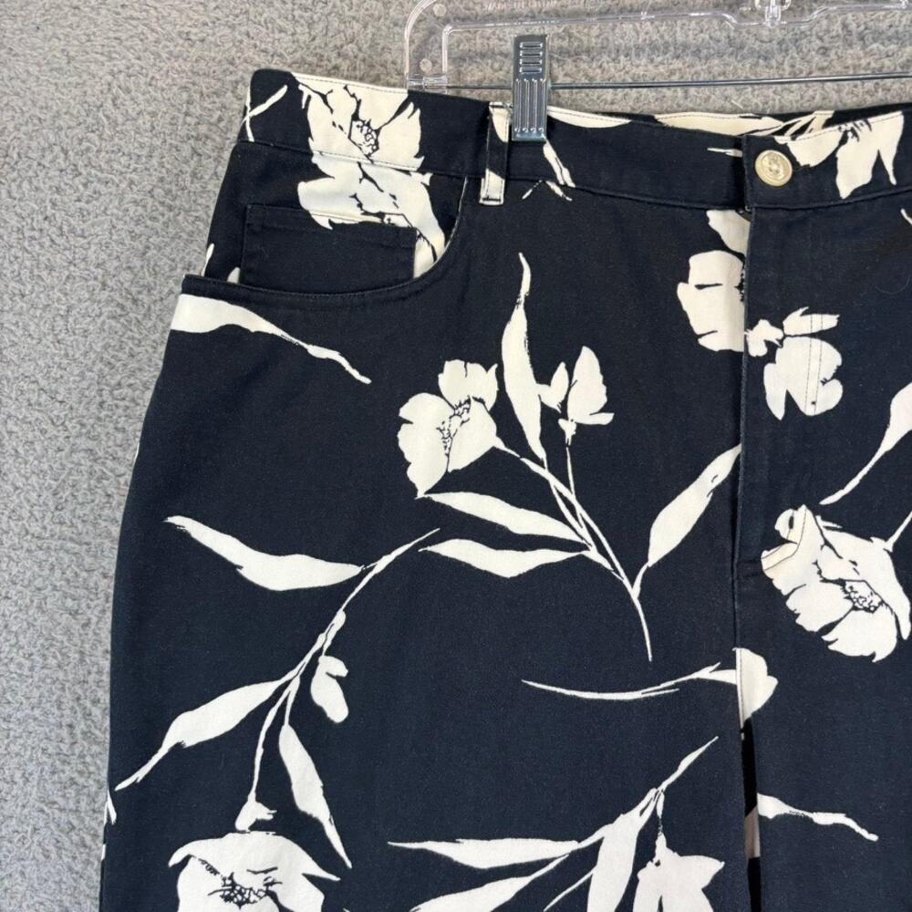 Vtg Ralph Lauren Pant Womens 18W Artsy Floral Asian Mid Rise Tapered Trouser 90s - Picture 2 of 12